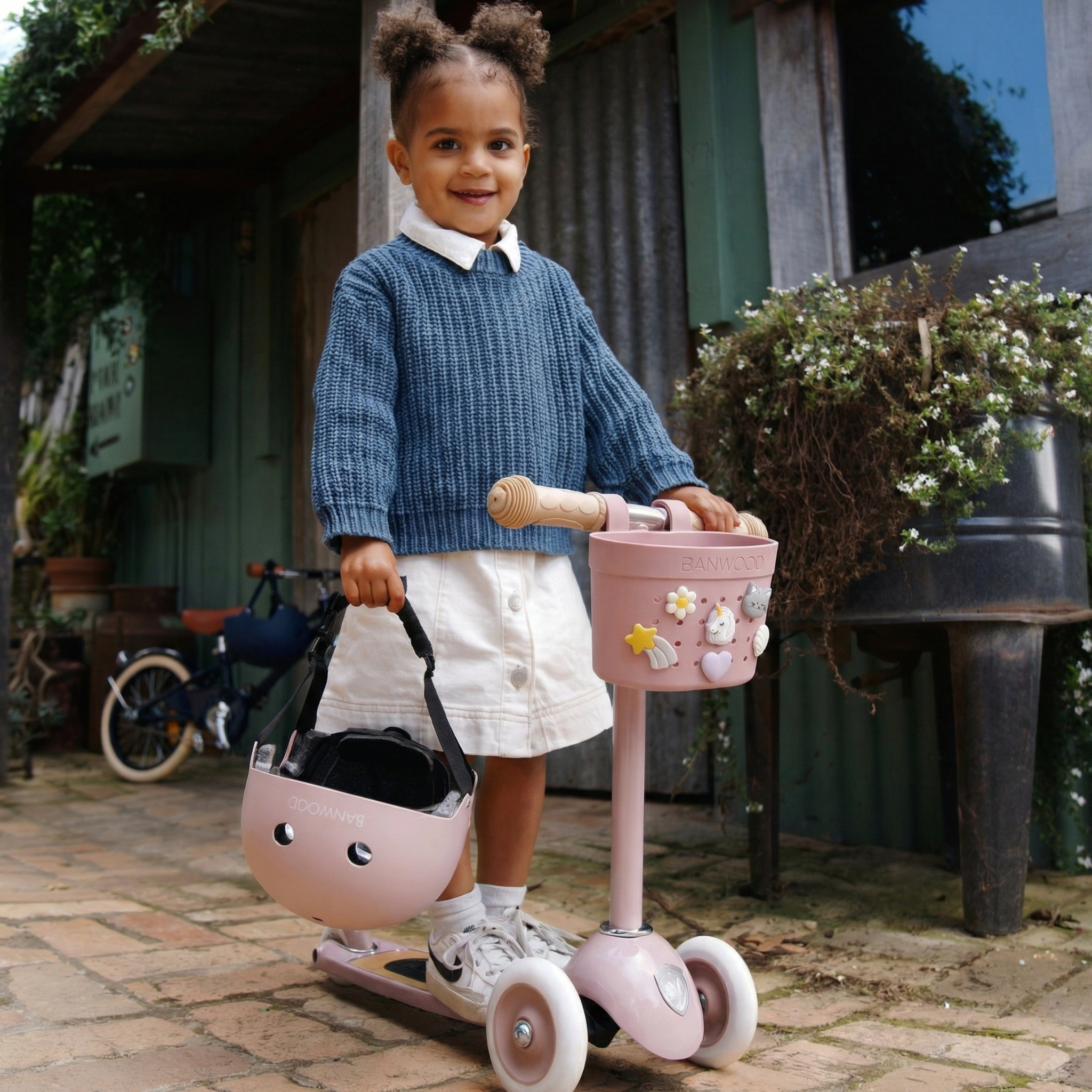 Pin & Ride Eco Scooter Basket - Dusty Rose